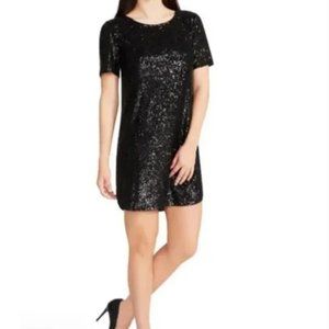 BB Dakota by Steve Madden Hit The Lights Black Sequin Mini Dress
